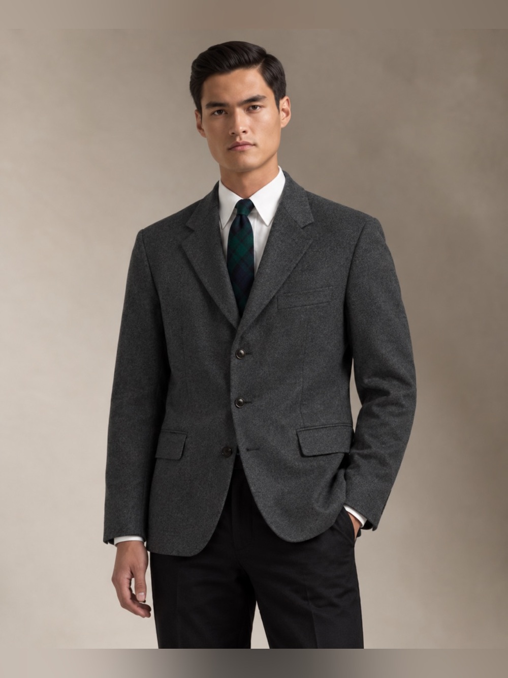 Oscar de la Renta Cashmere Wool Blend Blazer 3 Button Jacket 44 R